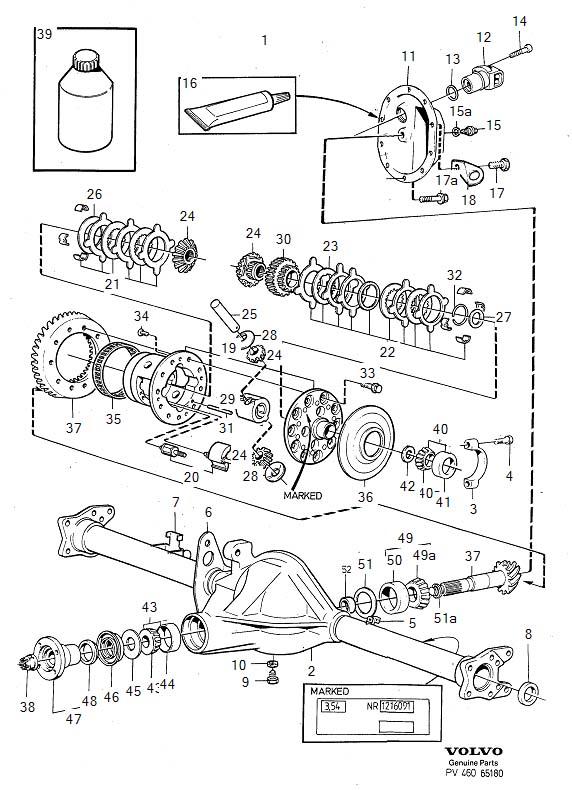 1995 Volvo 960 Live Axle. B6304F. Differential Brake. MARKED 1041. 1